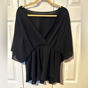 🖤 SHEIN Curve Black Peplum Blouse - 1XL
